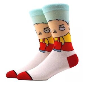 Family Guy | Stewie Griffin | Cartoon Character Socks | Multicolor | Blue | Red